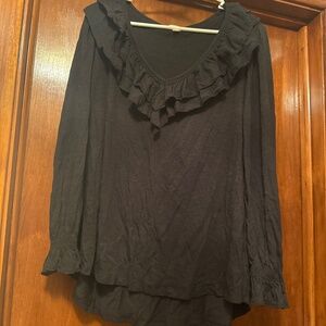Black ruffle top